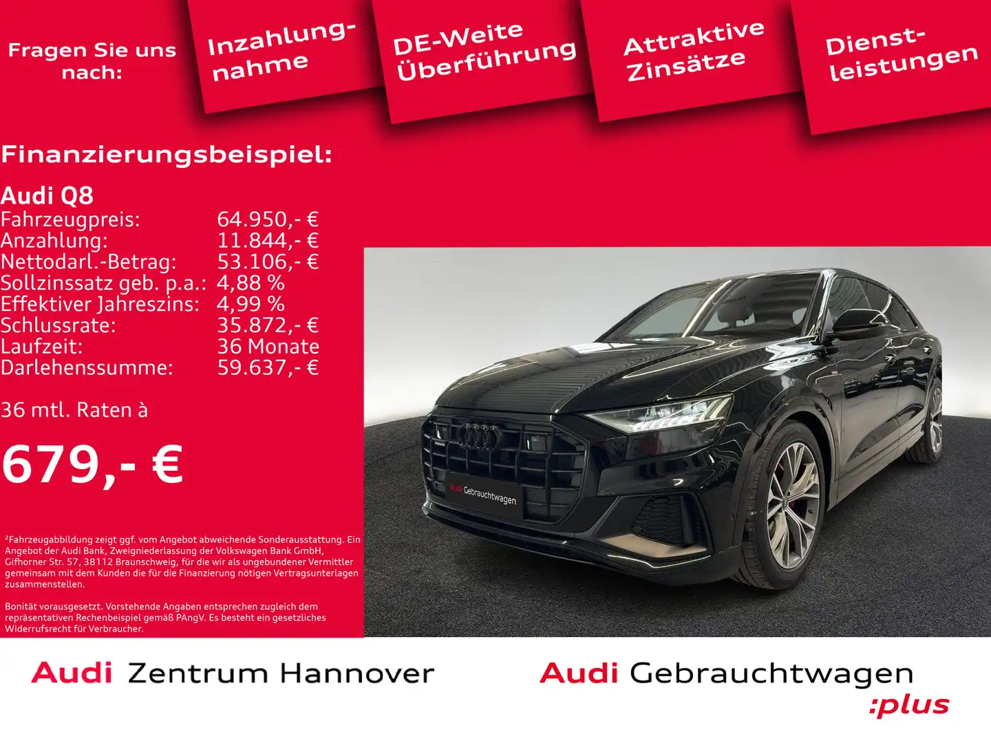Audi Q8 S line Edition 50 TDI quattro HD Matrix ACC B Black - 2