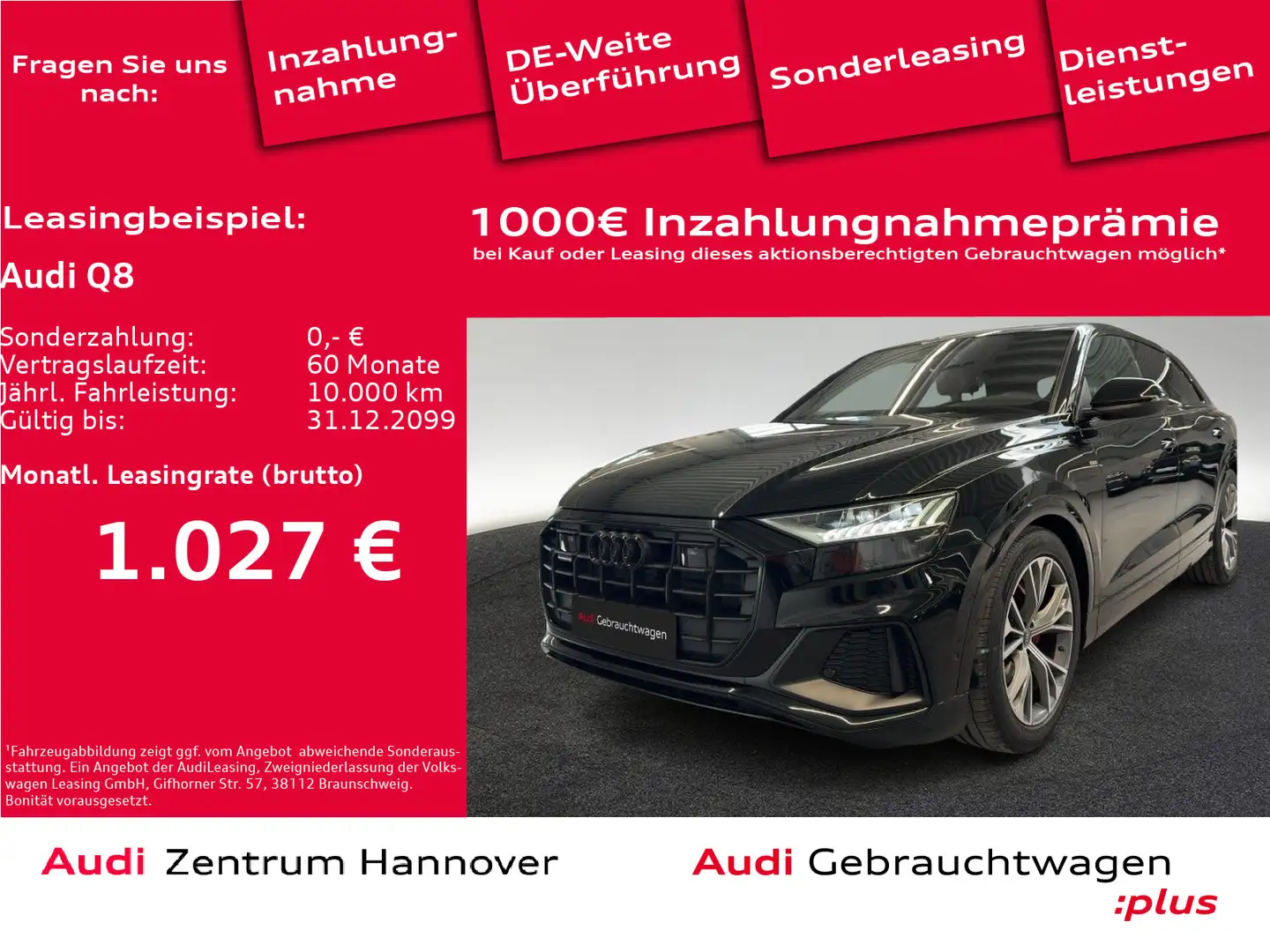 Audi Q8 S line Edition 50 TDI quattro HD Matrix ACC B Black - 1