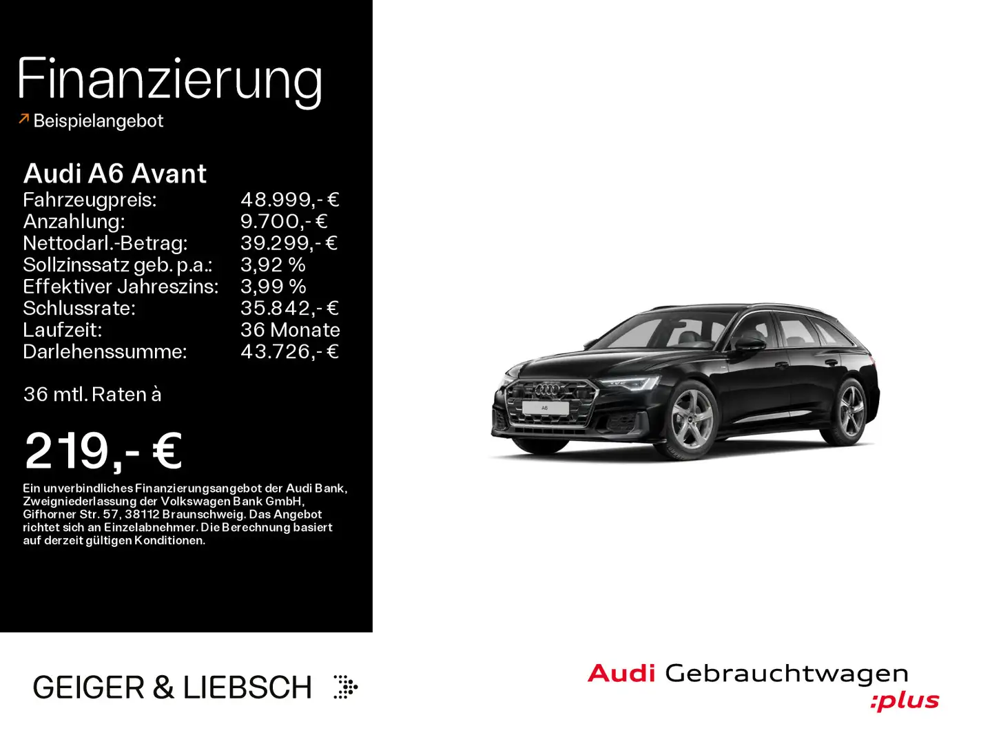 Audi A6 40 TDI quattro S-LINE*NAVI-PLUS*KAMERA* Schwarz - 1