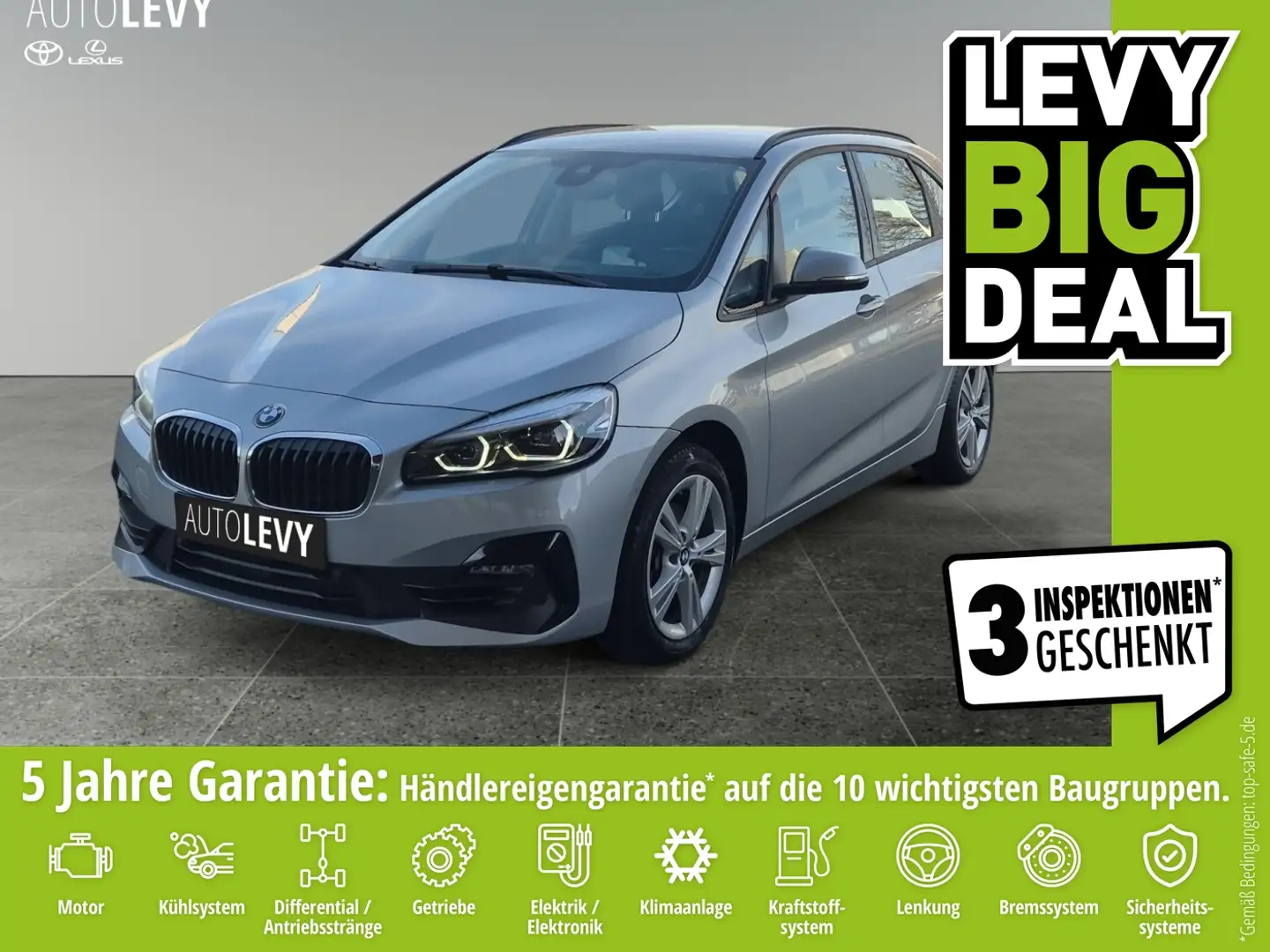 BMW 218 i Active Tourer *KEYLESS*AHK*NAVI*HEAD-UP* Argent - 1