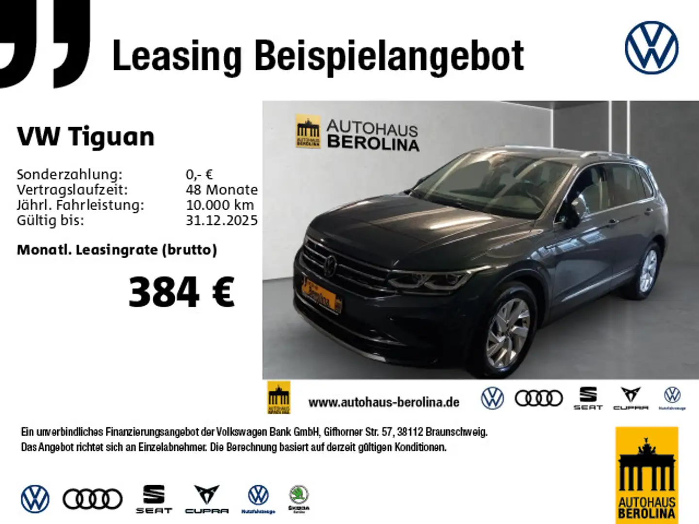Volkswagen Tiguan 2.0 TDI Elegance DSG *PANO*IQ-MATRIX*NAV* Grau - 1