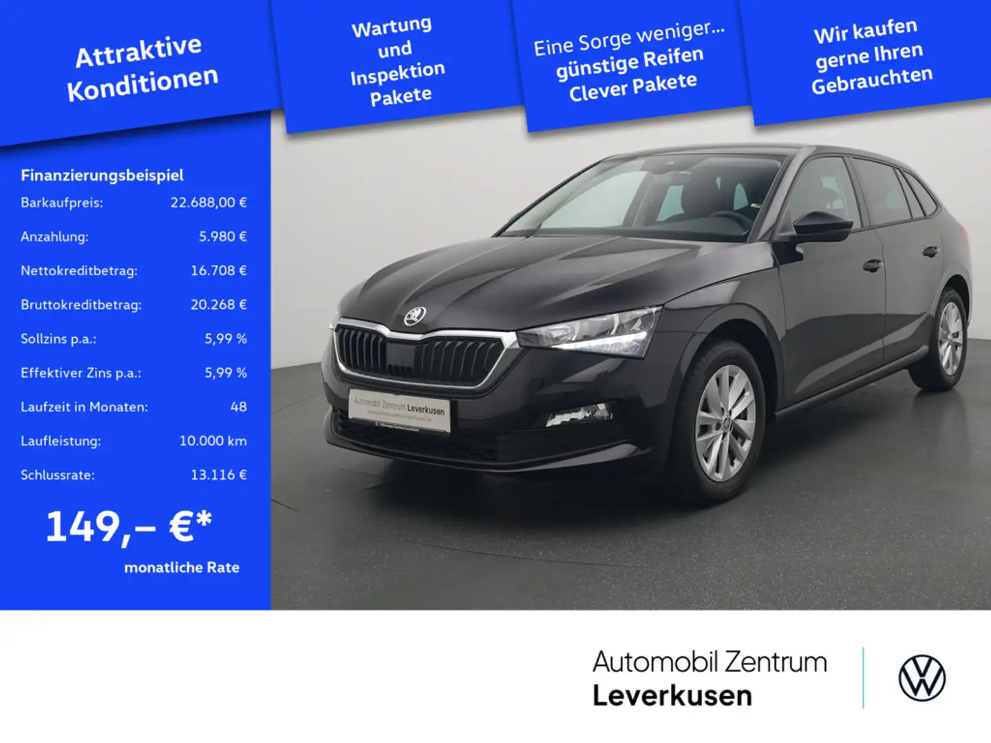 Skoda Scala Tour DSG ACC VIRT LED SHZ CARPLAY PDC Schwarz - 1