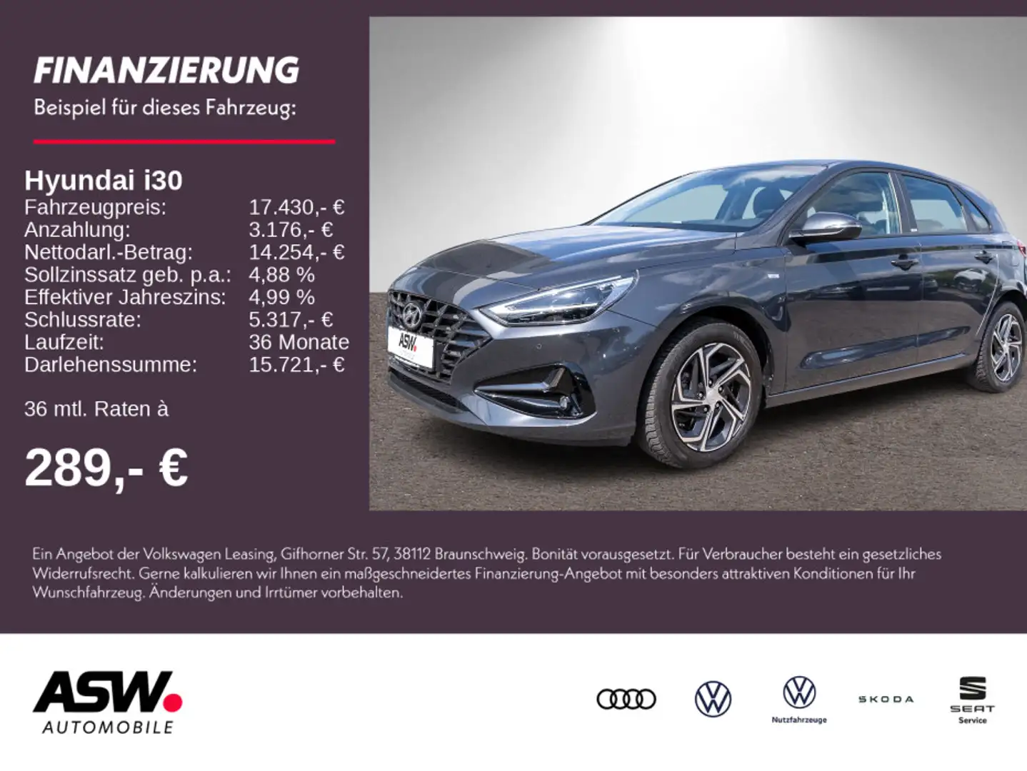 Hyundai i30 Trend 1.0 T-GDI DCT Navi LED RFK SHZ Gris - 1