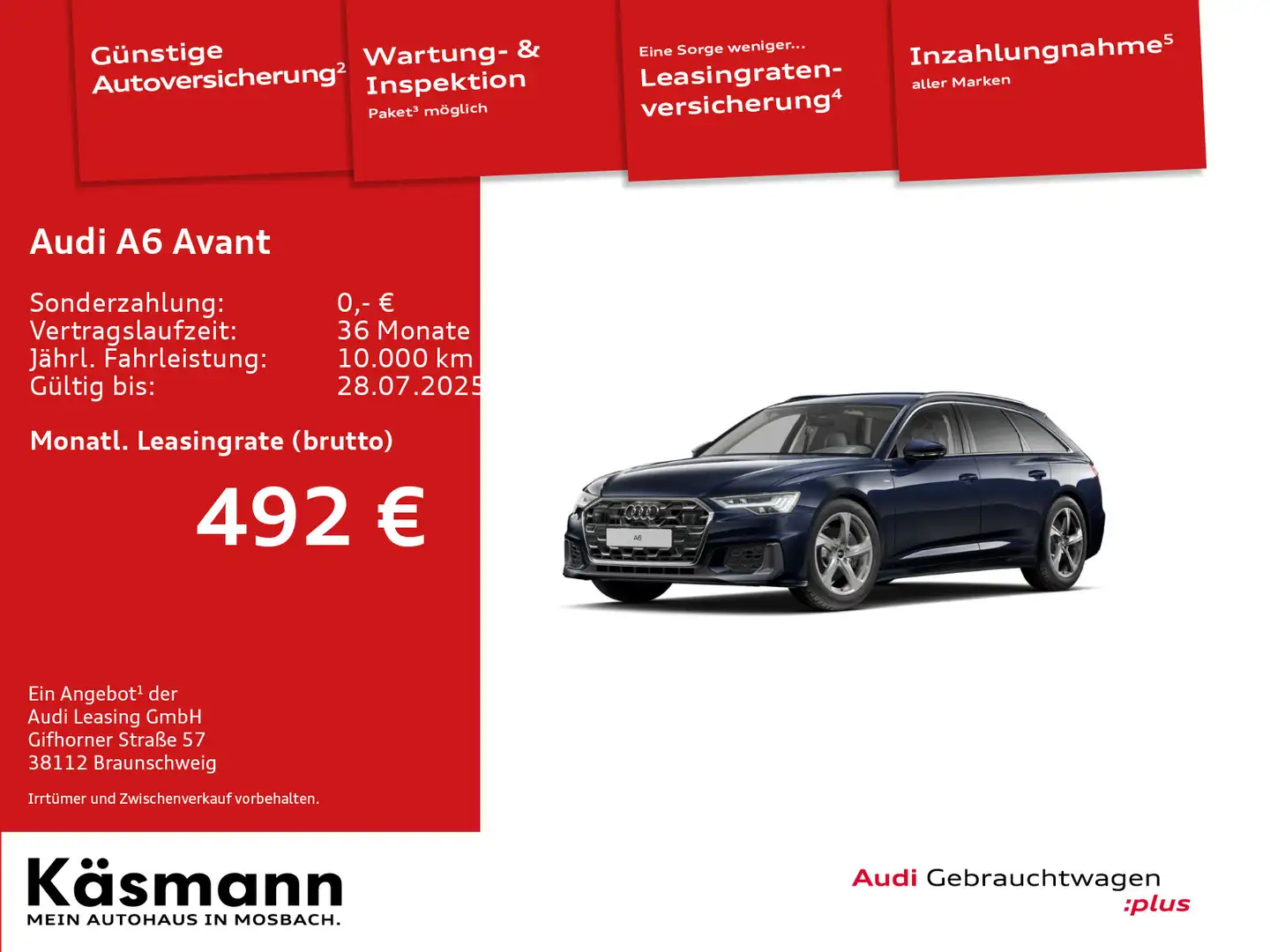 Audi A6 S line 45TFSI HD-MATRIX 360° AHK ACC Blau - 1