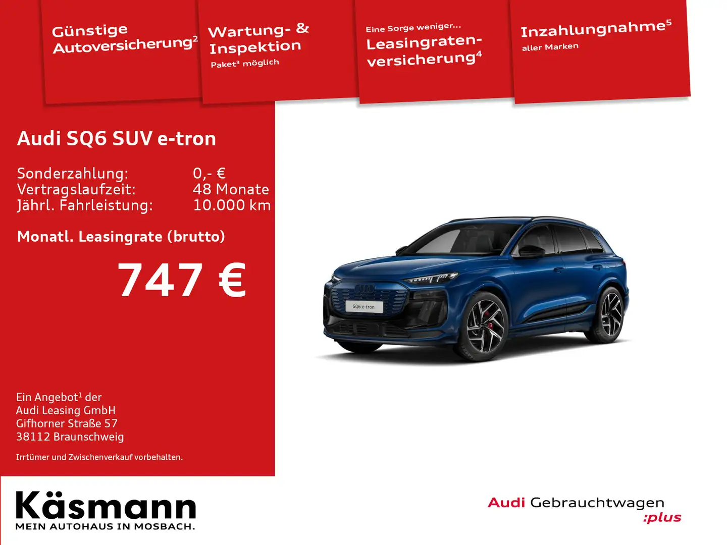Audi SQ6 e-tron SQ6 e-tron qu AHK 360° HUD PANO LUFT EDITION ONE Blau - 2