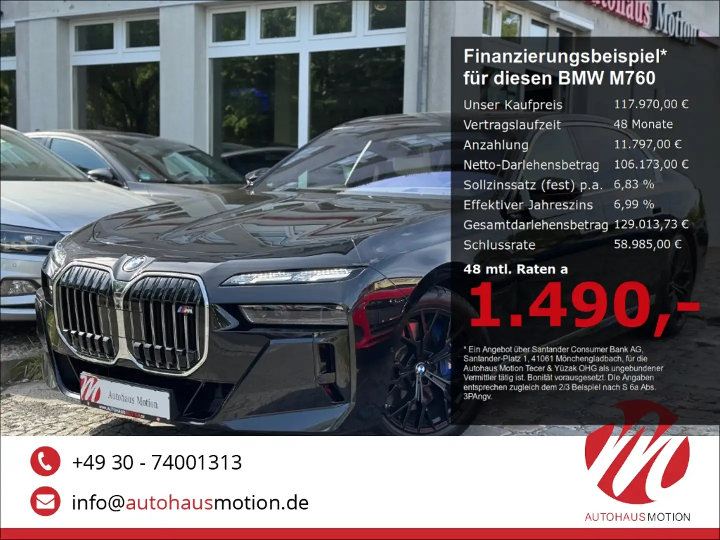 BMW 760 e Cinema Sky Lounge Chauffeur NP 191TE Kristall xD Noir - 1