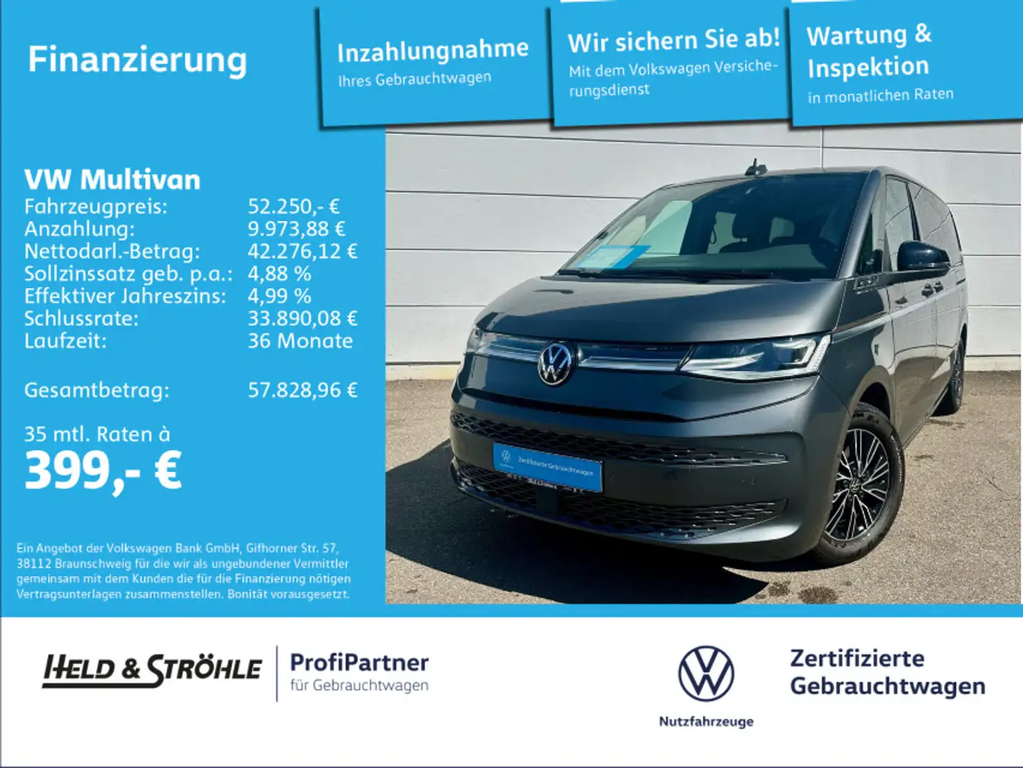Volkswagen T7 Multivan Style 2.0 TDI DSG LR ACC AHK LEDER NAVI Grau - 1