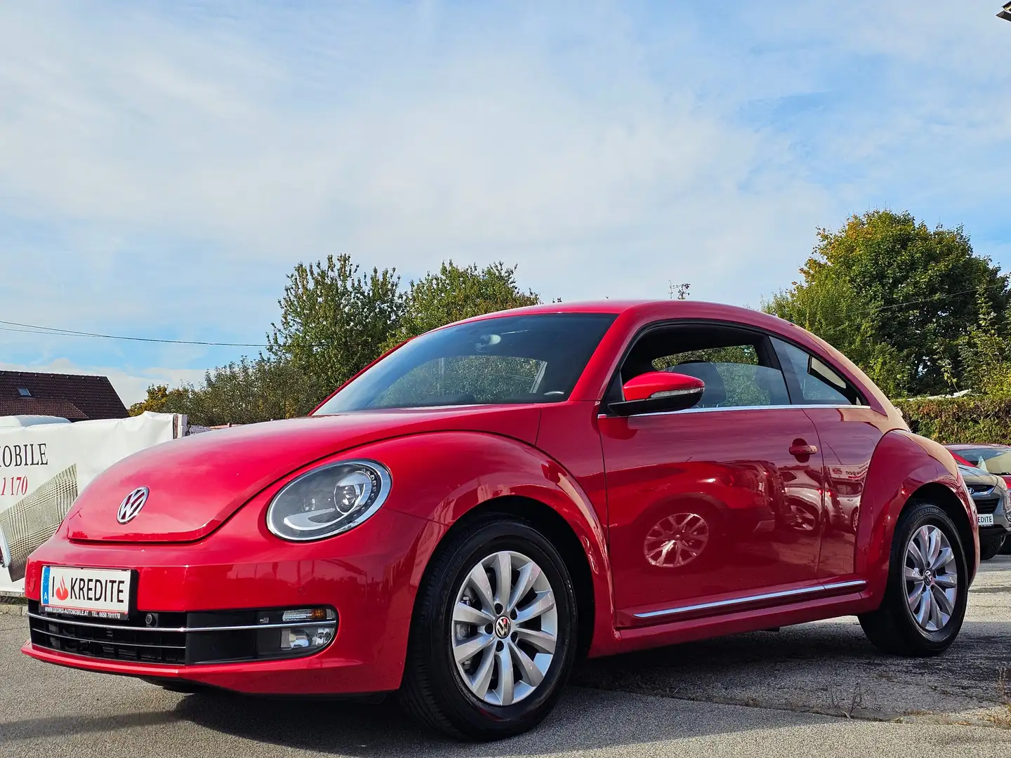 Volkswagen Beetle 1,4 TSI Design 1-Hand Nur 91000 KM! Pickerl-OK 1A Kırmızı - 2
