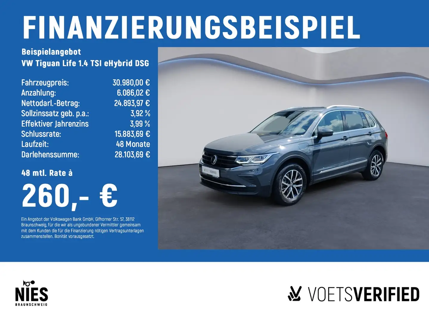 Volkswagen Tiguan Life 1.4 TSI eHybrid DSG MATRIX-LED+RearView+HuD Grau - 2