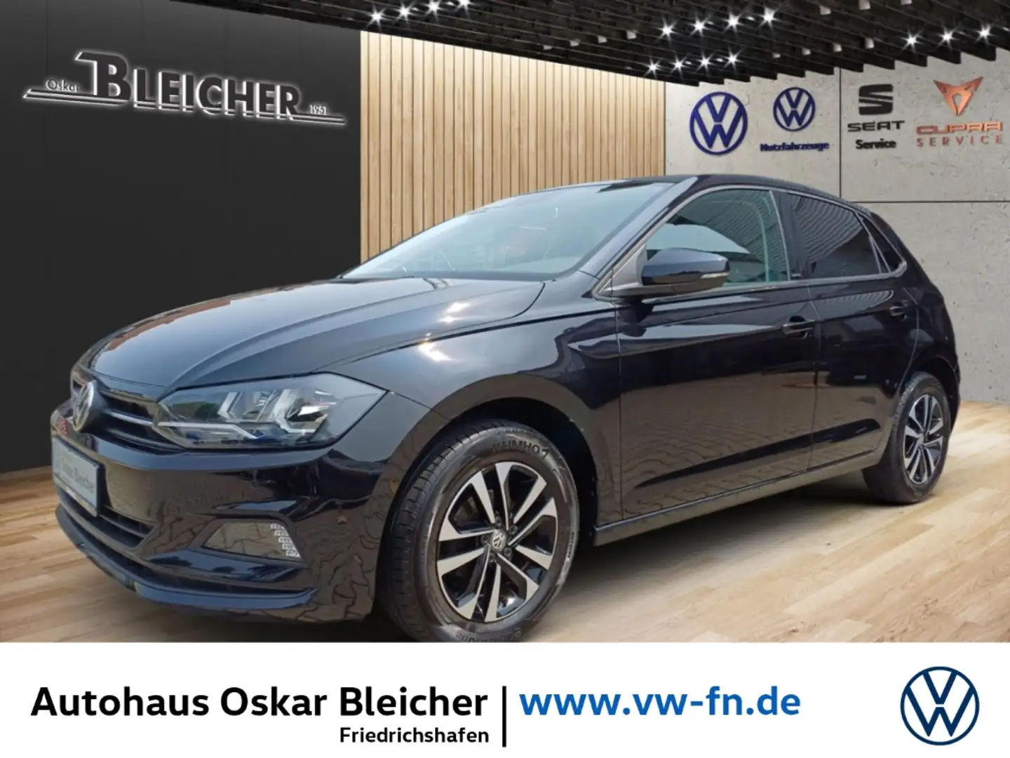 Volkswagen Polo United 1.0 TSI PDC + ACC + AppConnect Zwart - 1