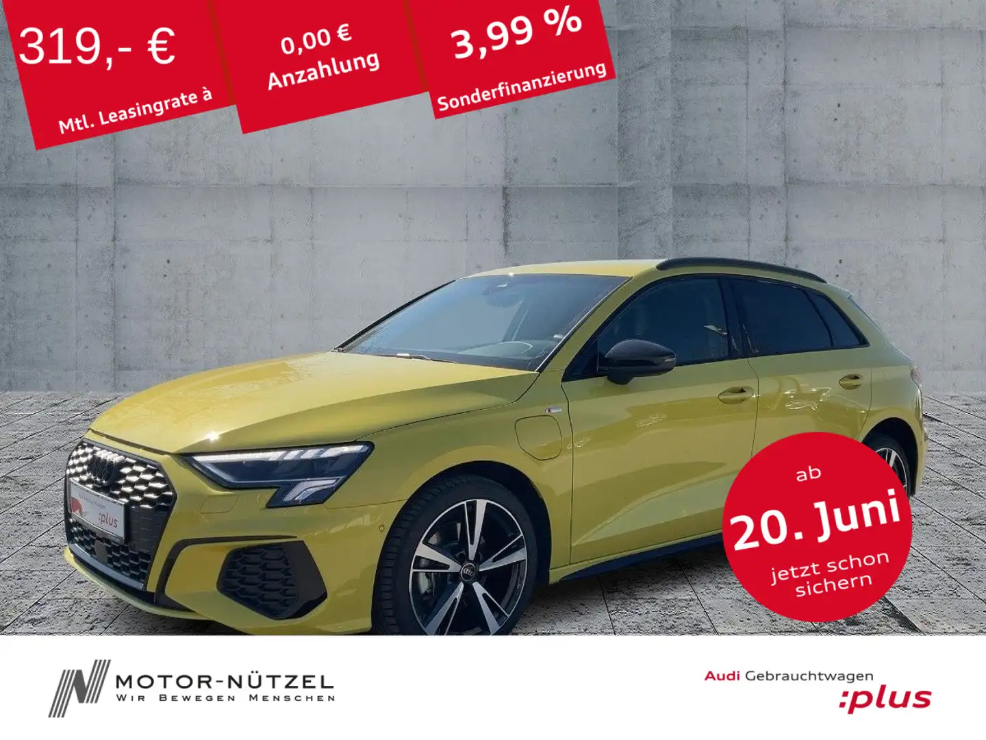 Audi A3 40 TFSI e S-TR S-LINE LED+NAVI+AHK Galben - 1