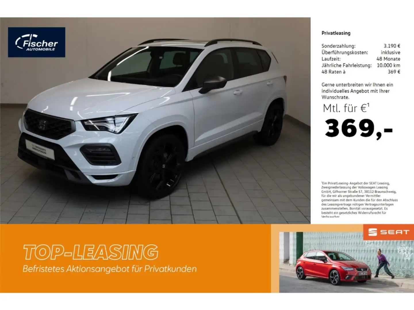 SEAT Ateca 1.5 TSI DSG FR AHK/P-Dach/NAV/DCC/ACC/19'' Weiß - 1