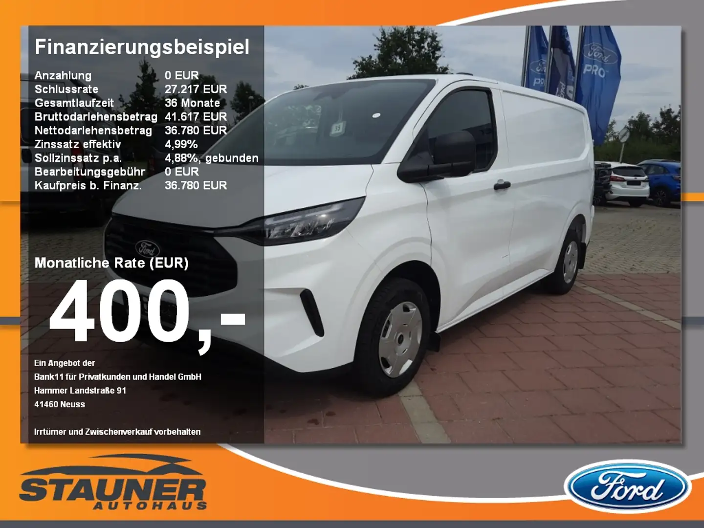 Ford Transit Custom Trend 300L1 Neues Modell RFK Weiß - 1