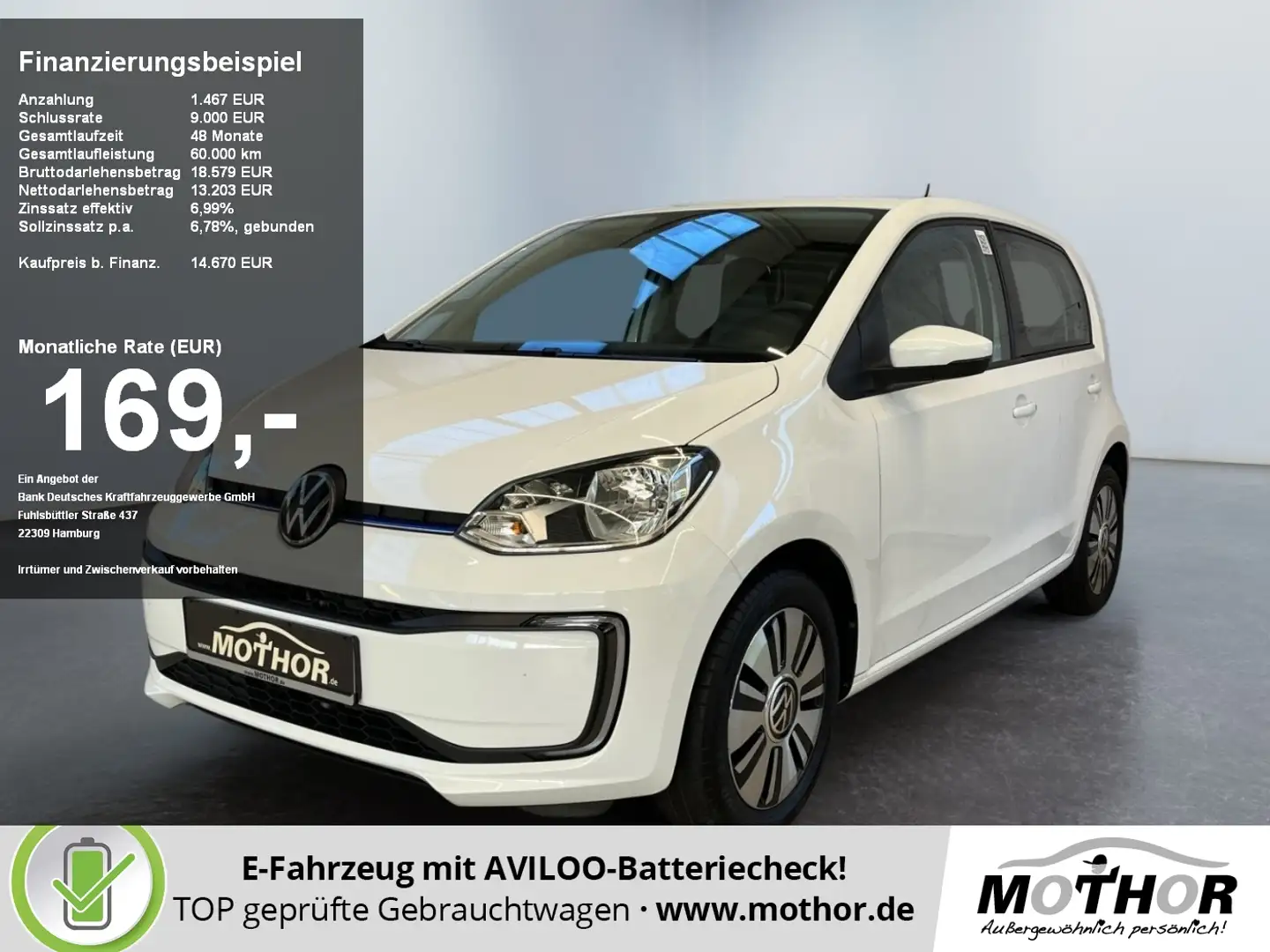 Volkswagen e-up! Facelift 32,3 kWh Bluetooth Parksensor Weiß - 1