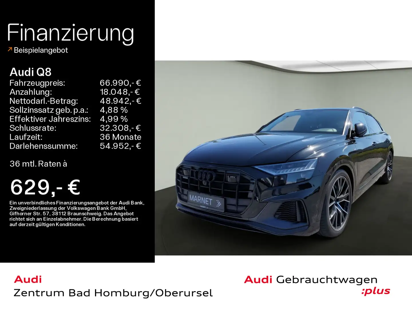 Audi Q8 55 TFSI quattro S-line Plus*Navi*Matrix*Alu*B Noir - 1