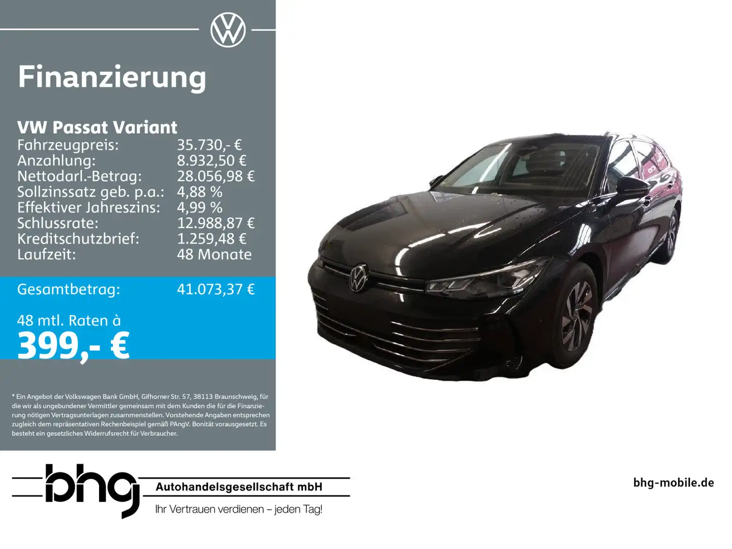 Volkswagen Passat Variant 2.0 TDI SCR DSG Business AHK Trav Schwarz - 1