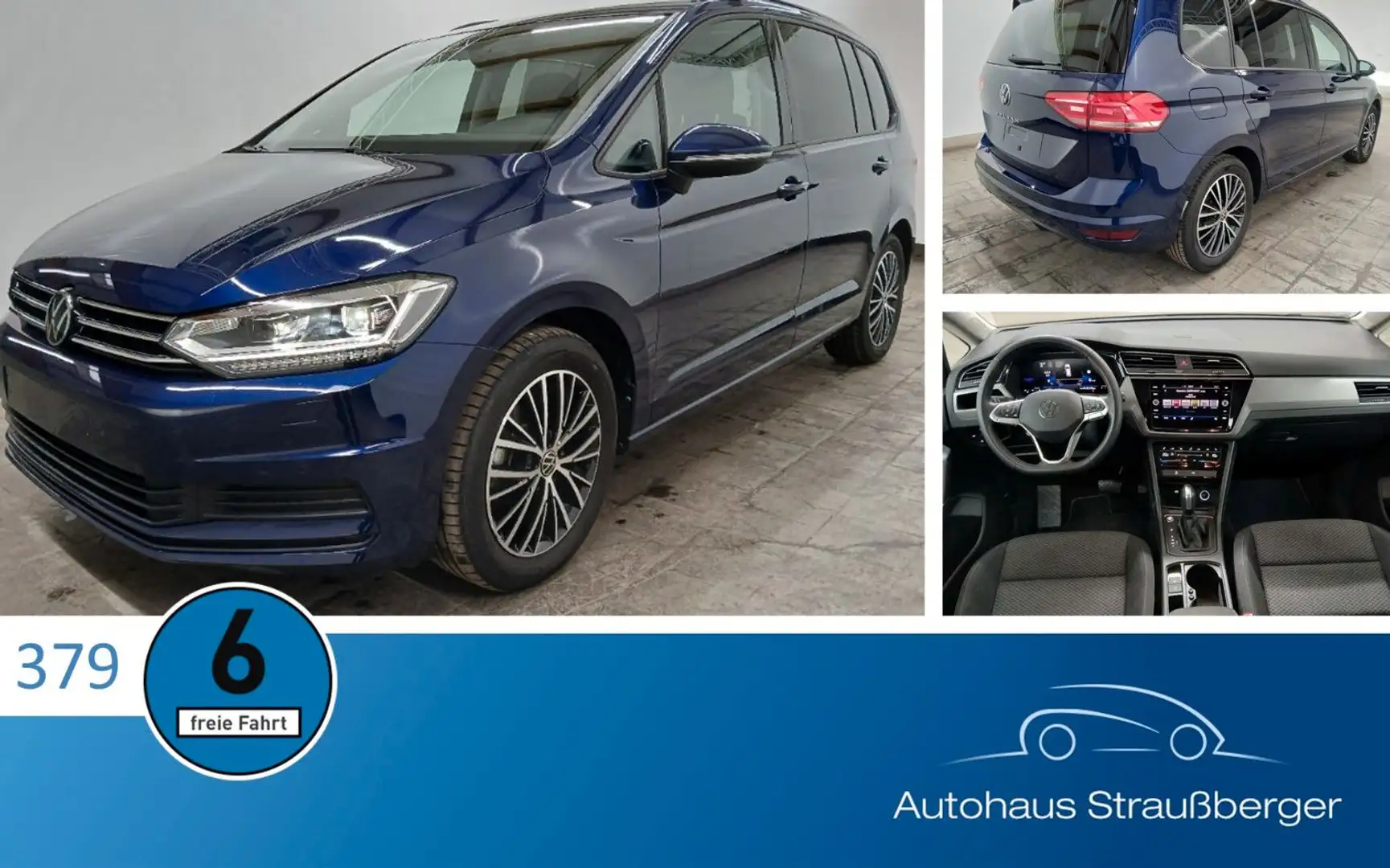Volkswagen Touran Comfortline AHK ACC RFK QI SHZ 7-Sitzer Blau - 1