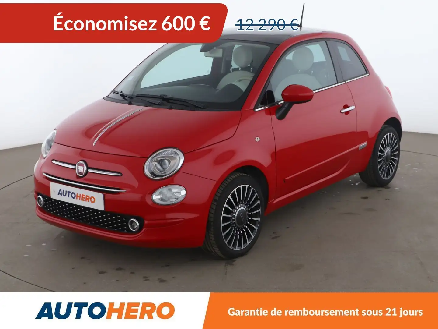 Fiat 500 1.2 Lounge Dualogic Rouge - 1