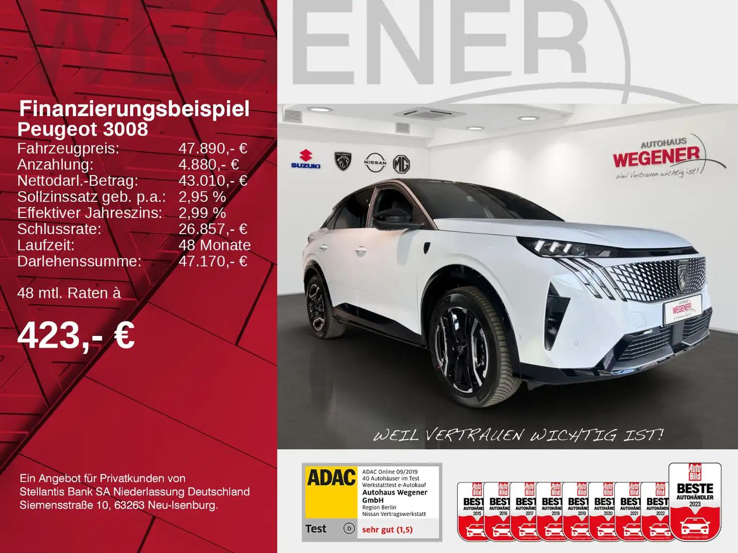 Peugeot 3008 E GT Elektro 210 73kwH *Winter*SoundAir* Blanc - 2