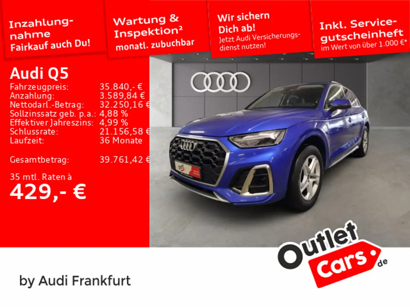 Audi Q5 40 TDI quattro S tronic S line LED Navi Tempo Blau - 1