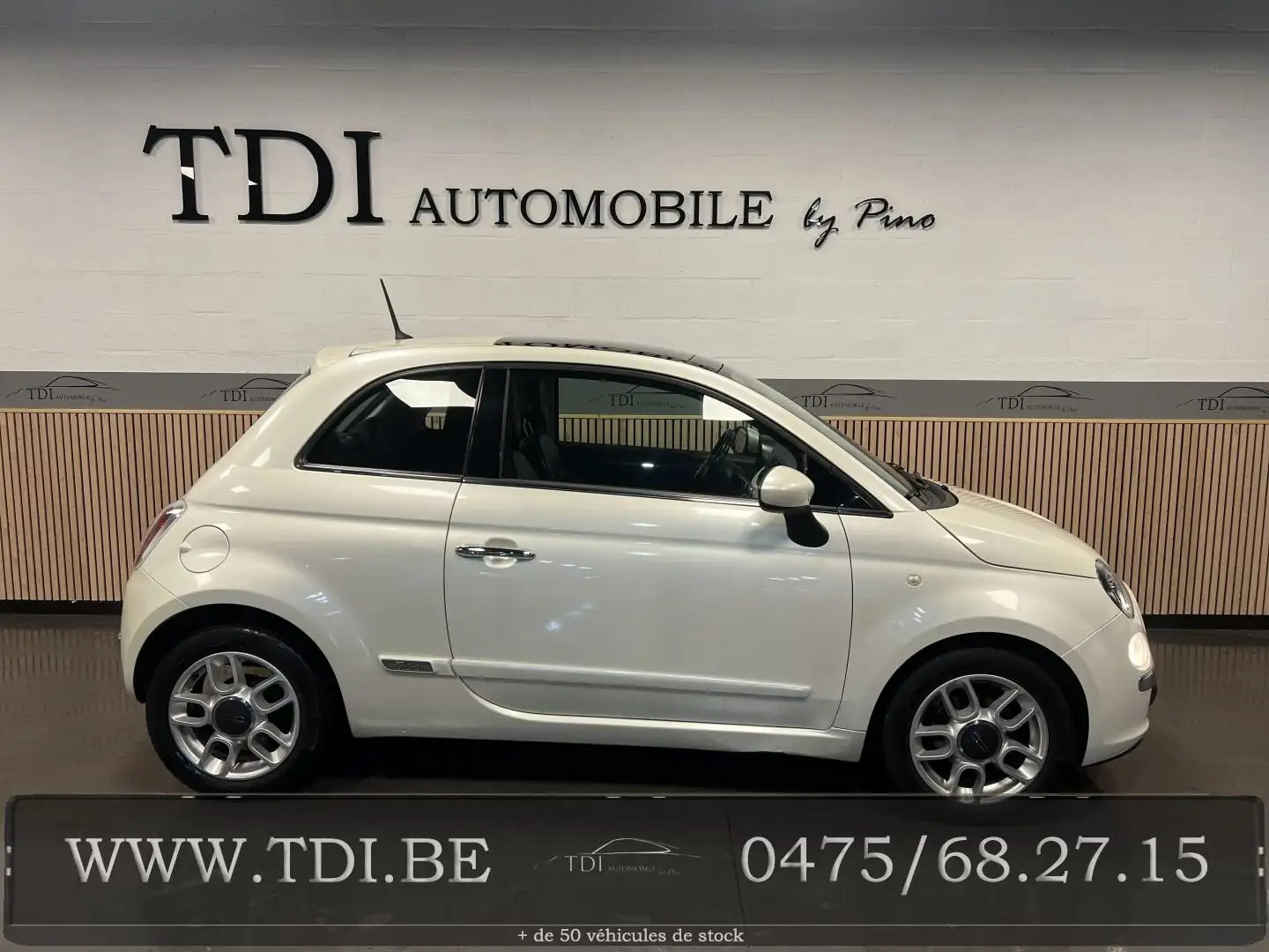Fiat 500 500 1.2i Lounge*Cuir*Toit Ouvrant*Clim*Garantie✔ Weiß - 2