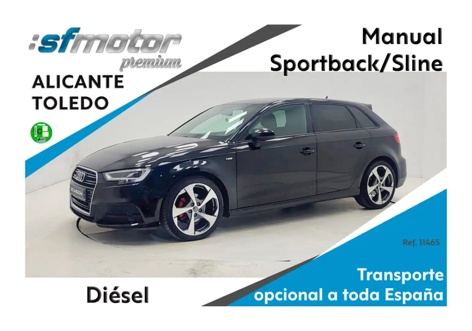 Audi A3 Sportback 30 TDI S Line 85kW Zwart - 1