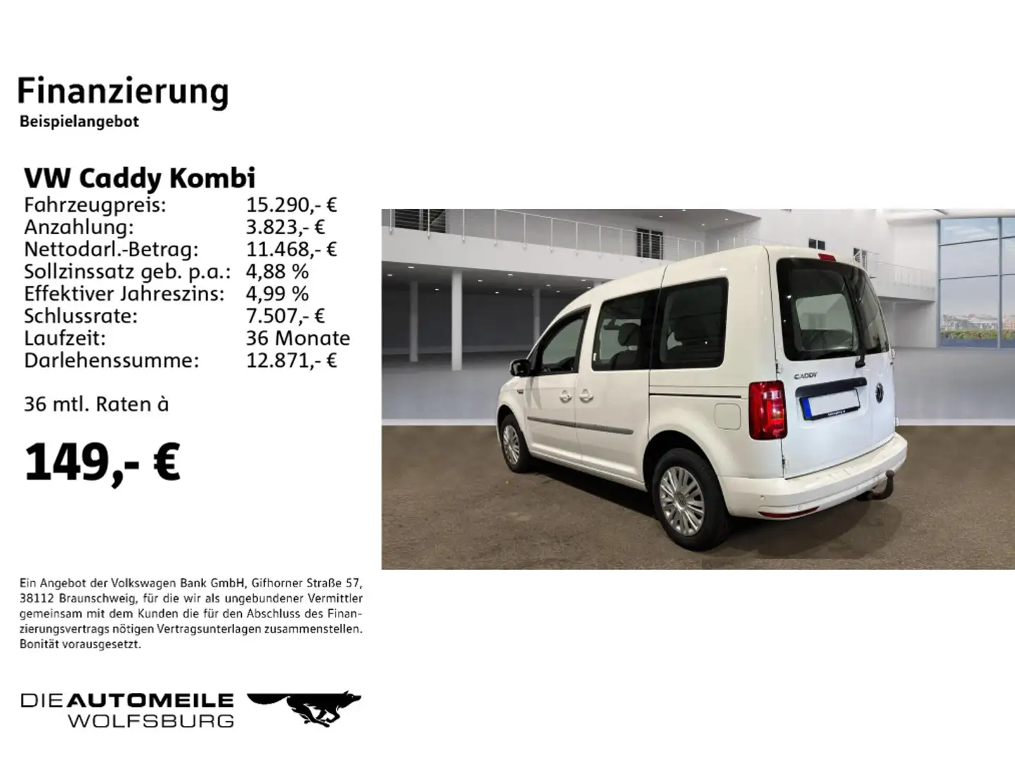 Volkswagen Caddy 1.4 TGI DSG Trendline AHK/FLÜGEL/SIT Blanc - 2
