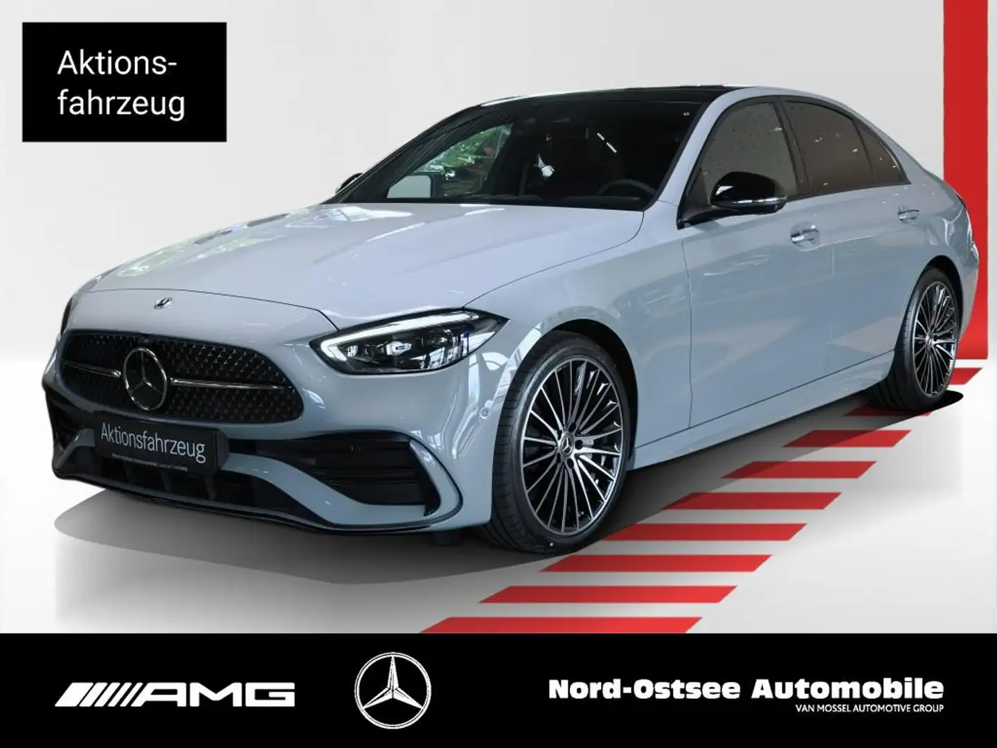Mercedes-Benz C 220 d 4m AMG NIGHT PANO HUD DIG-LIGHT BURMESTE Gris - 1