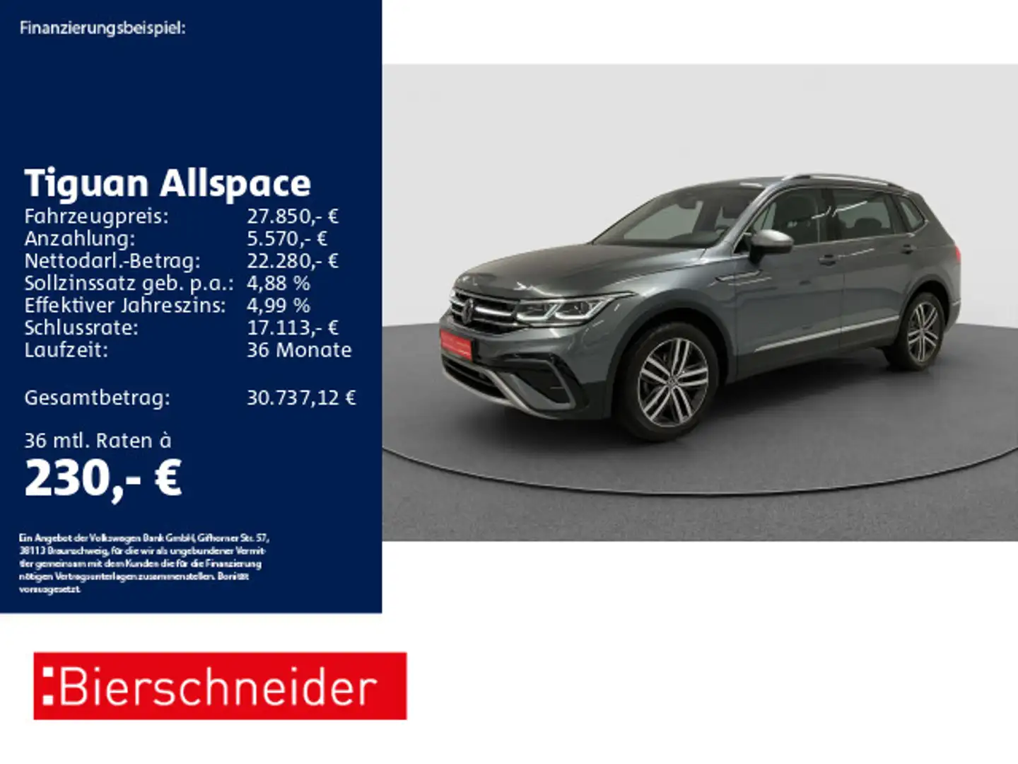 Volkswagen Tiguan Allspace 2.0 TDI DSG 4Mo Elegance 19 AHK Grijs - 1