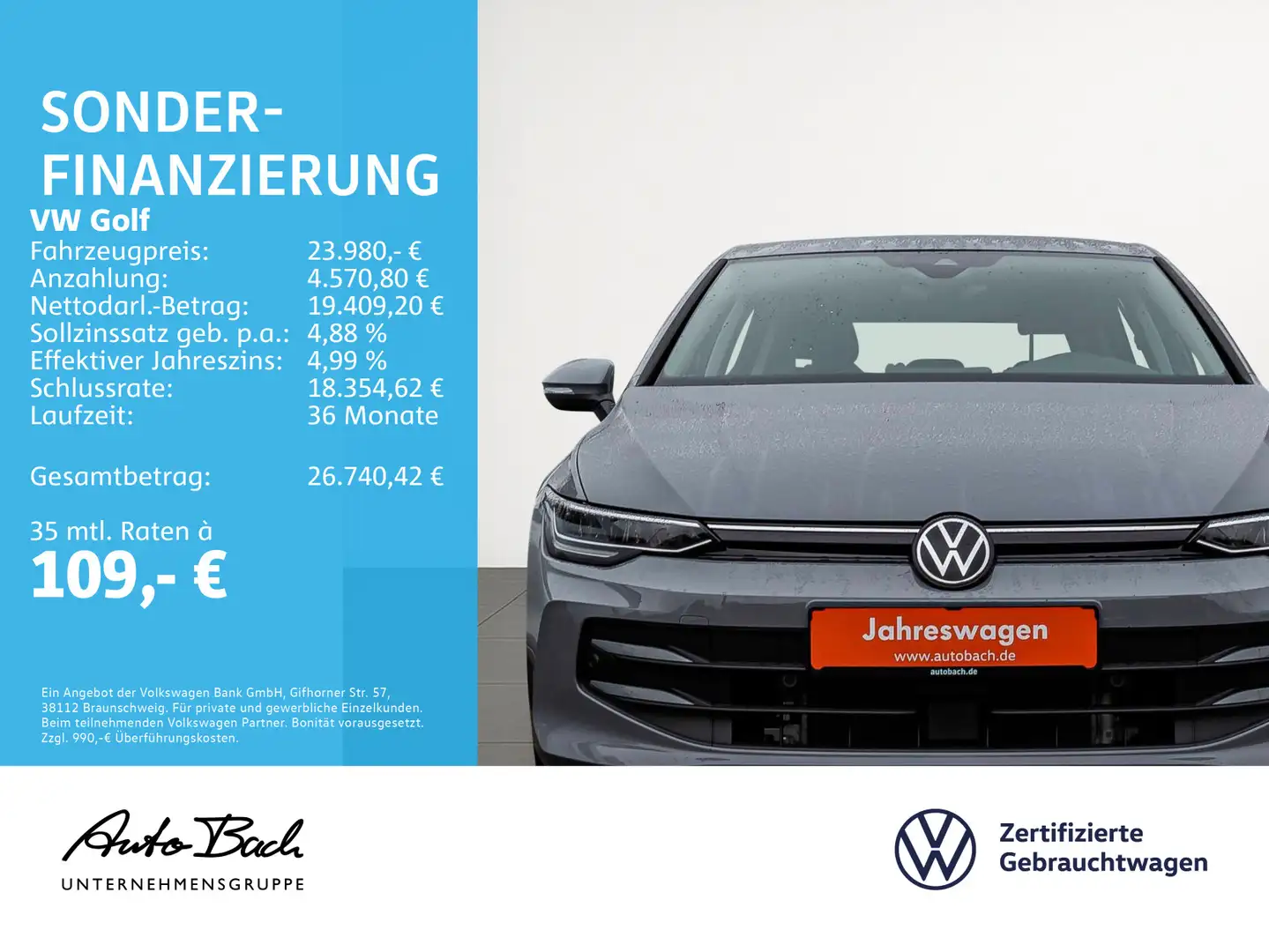 Volkswagen Golf VIII 1.5 TSI Life LED Digital Cockpit ACC E Gris - 2