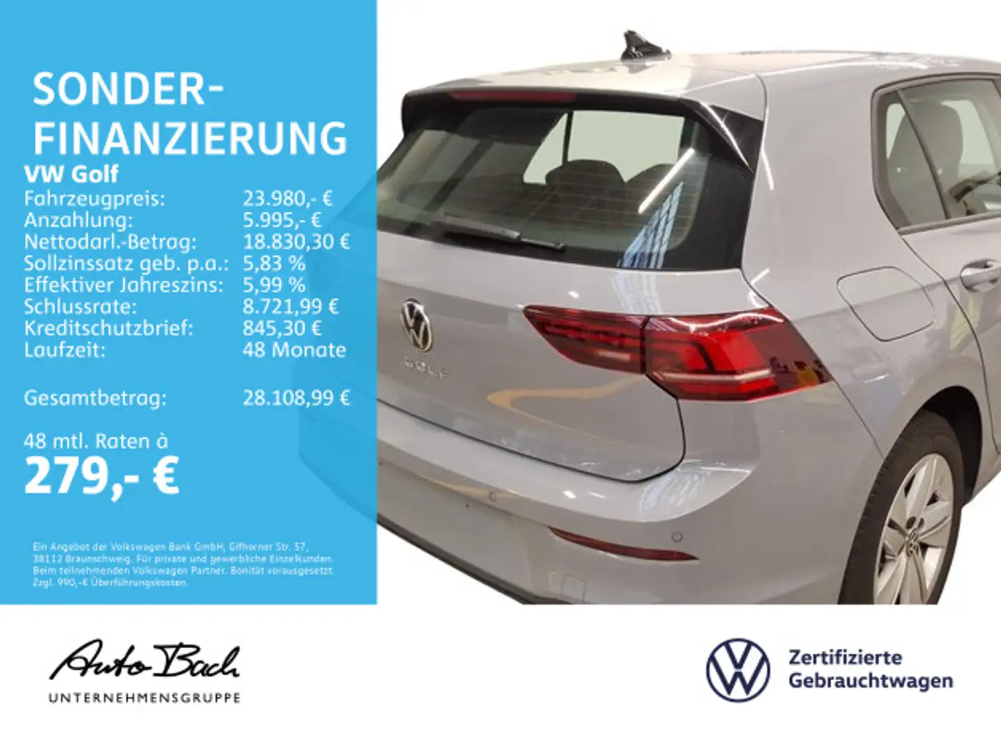 Volkswagen Golf VIII 1.5 TSI Life LED Digital Cockpit ACC E Grau - 2