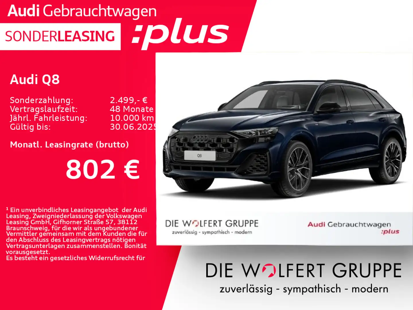 Audi Q8 SUV 55 TFSI e quattro *0,5%*SITZBELÜFTUNG*AHK Blauw - 1