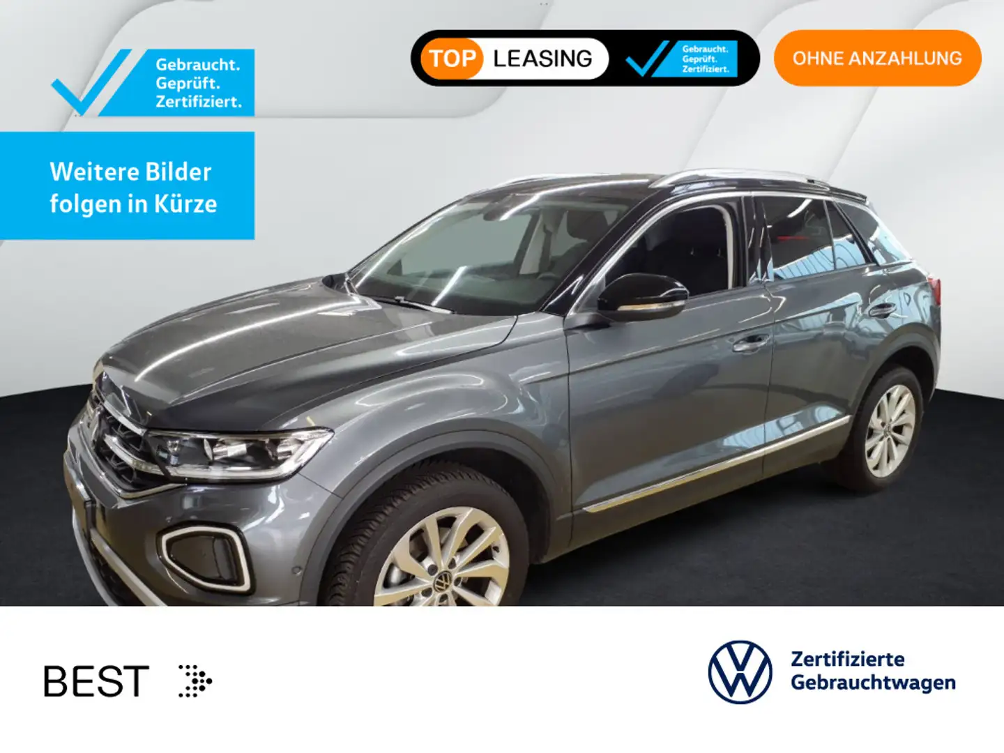 Volkswagen T-Roc T-ROC 1.5 TSI DSG STYLE*LED*AHK*NAVI*KLIMA*PDC*S Grau - 1
