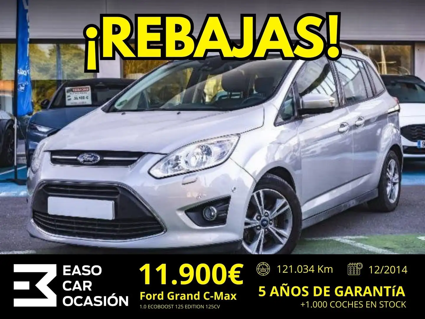 Ford Grand C-Max 1.0 Ecoboost Auto-S&S Edition 125 Argent - 1