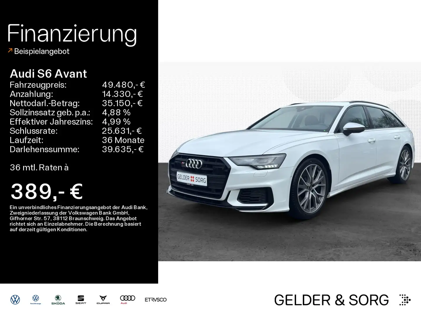 Audi S6 3.0 TDI qu. LED|ACC|RFK|Virtual|AHK|Vir Weiß - 1