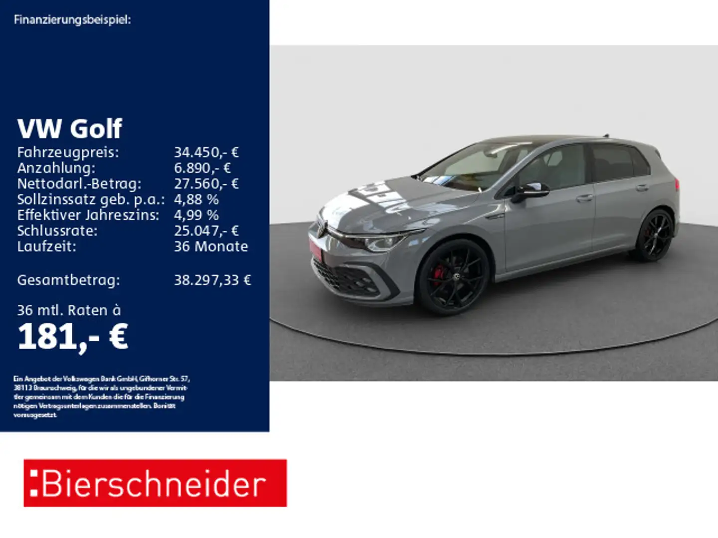 Volkswagen Golf 8 2.0 TDI DSG GTD Black 19 AHK MATRIX PANO Grau - 1