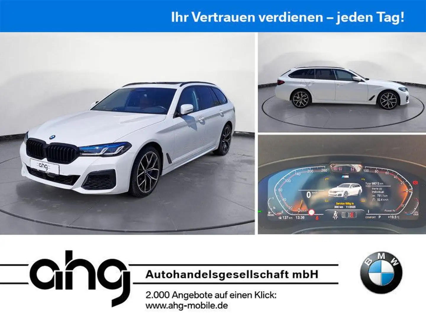 BMW 540 d xDrive Touring M Sport Laserlicht Head Up A Blanc - 1