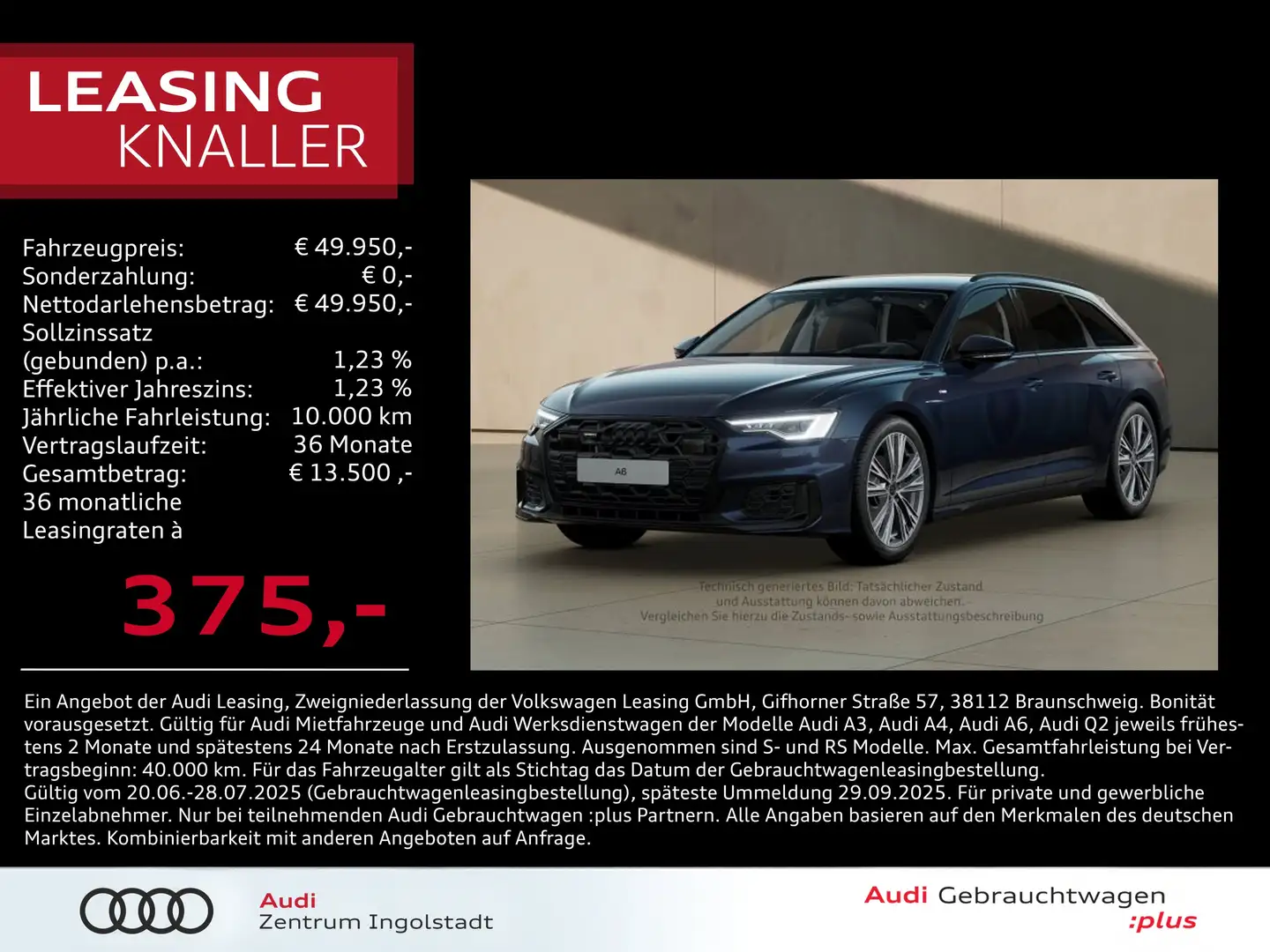 Audi A6 Avant 40 TDI qu S line MATRIX AHK ACC HuD 20" Desi Blau - 1