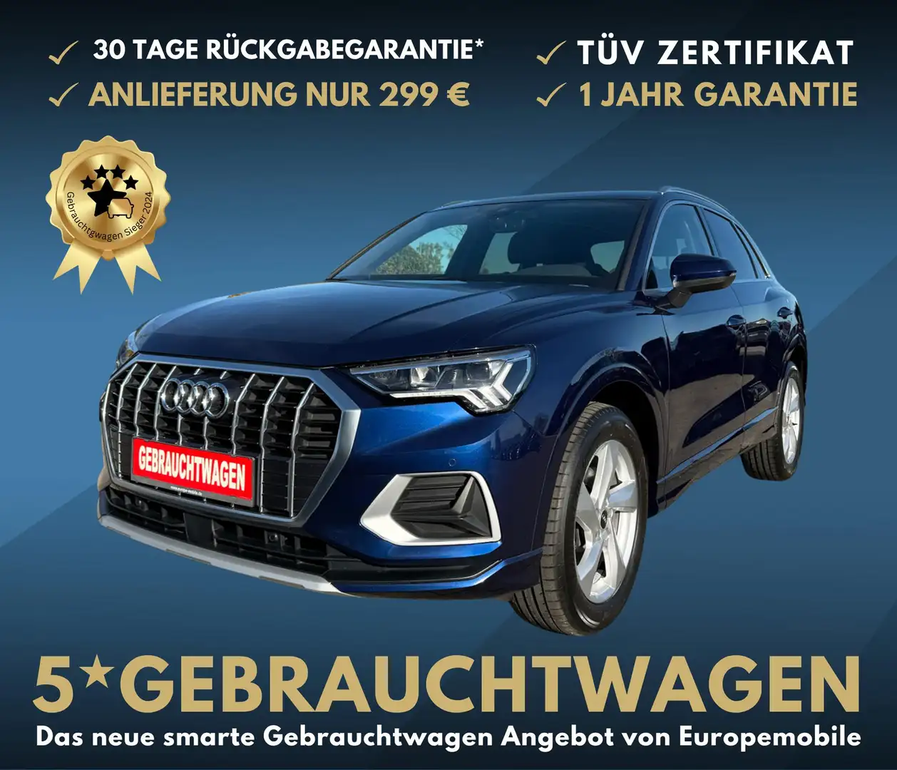 Audi Q3 advanced (D8) 35 TFSI S tronic MHEV, S-LINE, NA... Blau - 1
