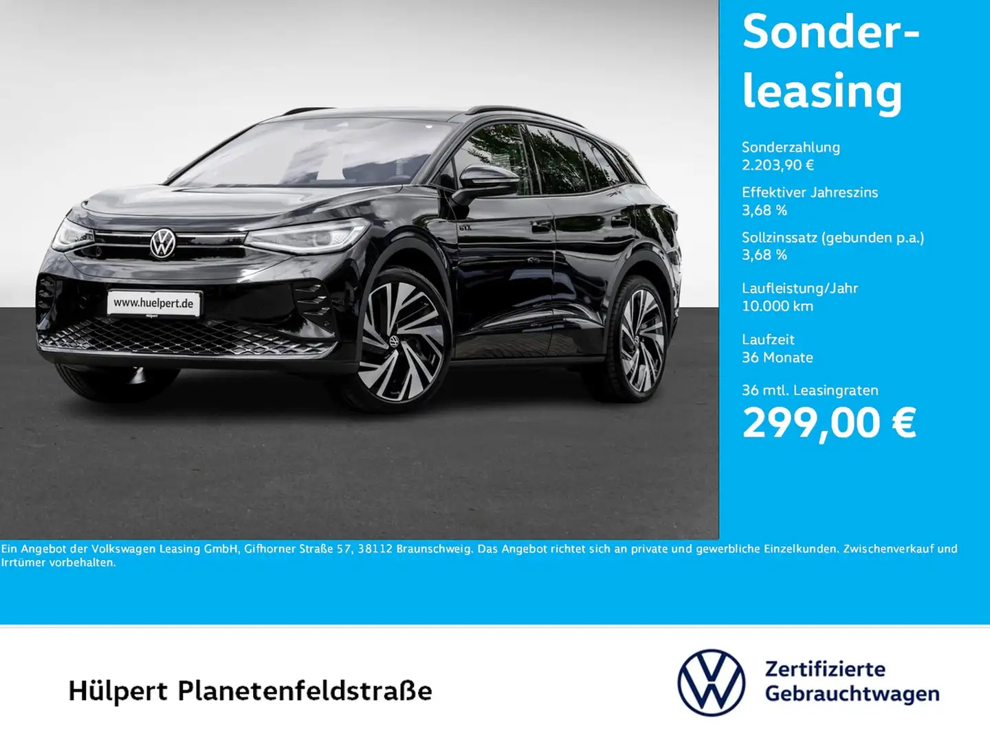 Volkswagen ID.4 GTX 4X4 WÄRMEPUMPE PANO AHK 360CAM ACC LM21 Schwarz - 1