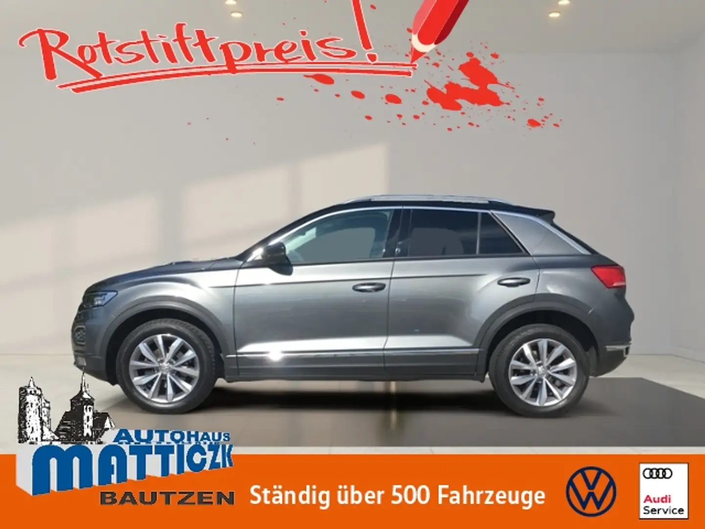 Volkswagen T-Roc 1.0 TSI Style LED/NAVI/17-ZOLL/ASSISTENZ/PDC/ACC/ Grau - 1