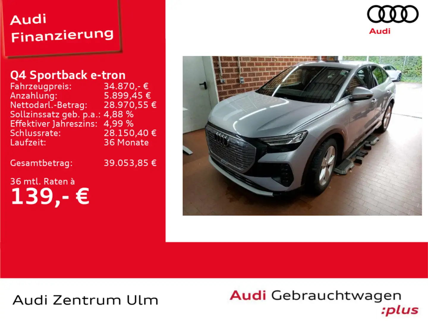 Audi Q4 e-tron 40 S line PANO HuD MATRIX Silber - 1