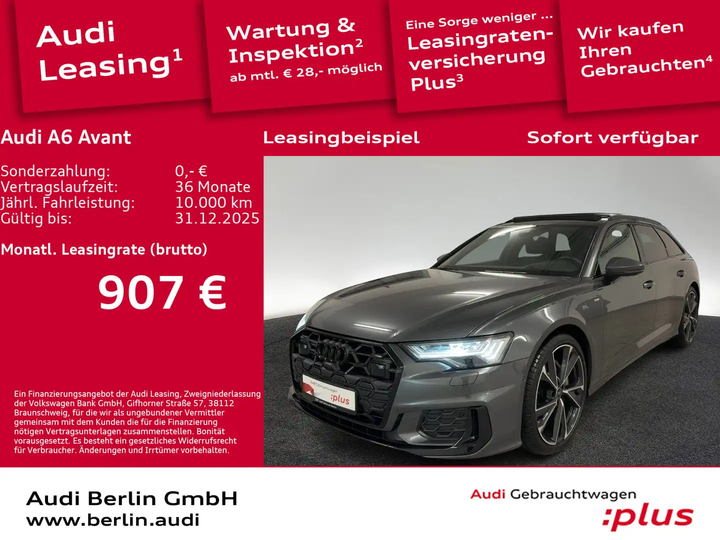 Audi A6 S line 50 TDI qu.tiptr. AHK 360°K HUD Grau - 1