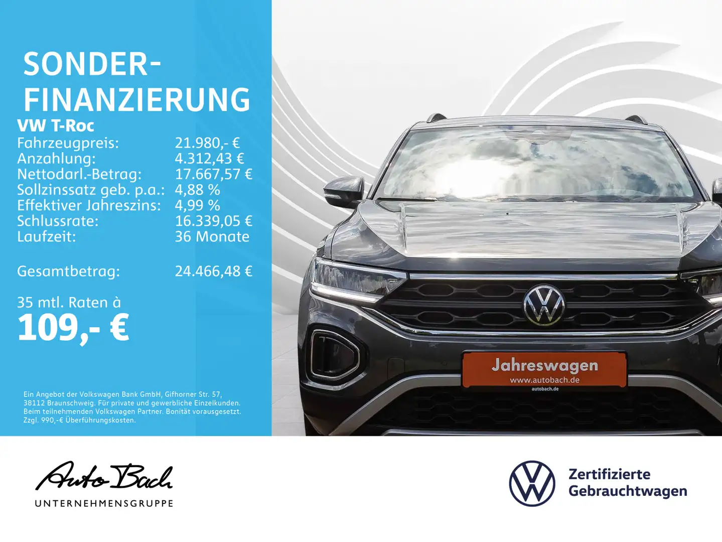 Volkswagen T-Roc 1.0 TSI "Life" Navi LED Digital Cockpit EP Grau - 2
