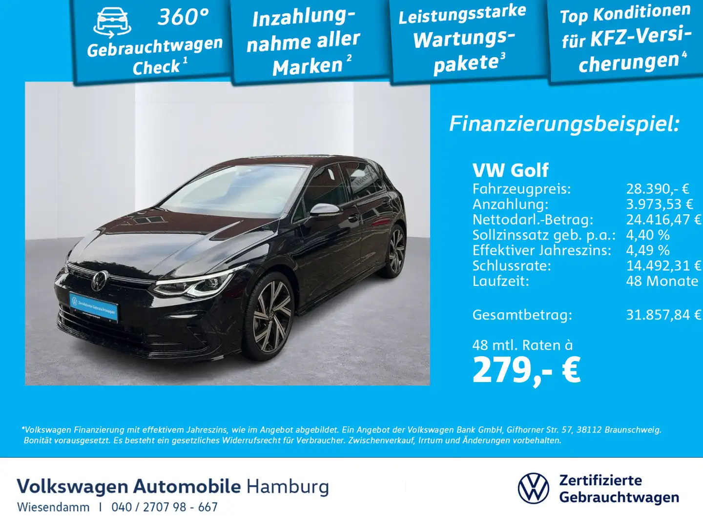 Volkswagen Golf VIII R-Line 2.0 TSI DSG ACC/KAMERA/LED Zwart - 1