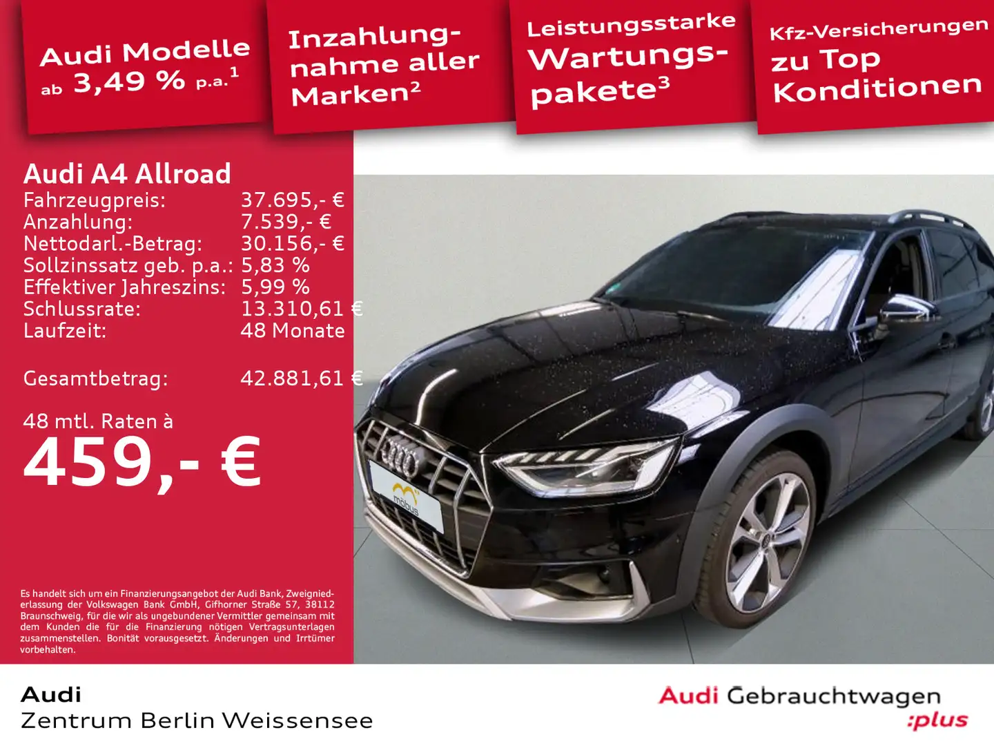 Audi A4 allroad A4 allroad 40 TDI QUA*360*APP*MATRIX*NAVI*RFK*VC Schwarz - 1