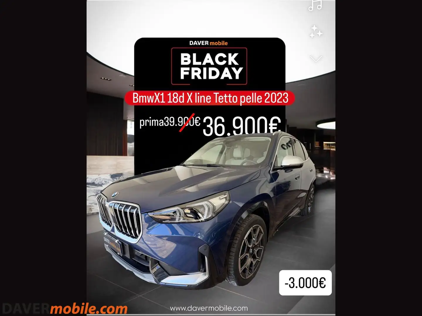 BMW X1 X1 sDrive 18d xLine TETTO PANORAMA Blu/Azzurro - 1