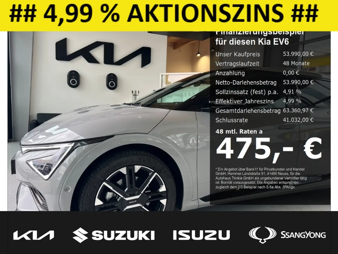 Kia EV6 325 PS GT-Line AWD WP GD ASS+ SD DESIGN HUD El. Pa Grau - 1