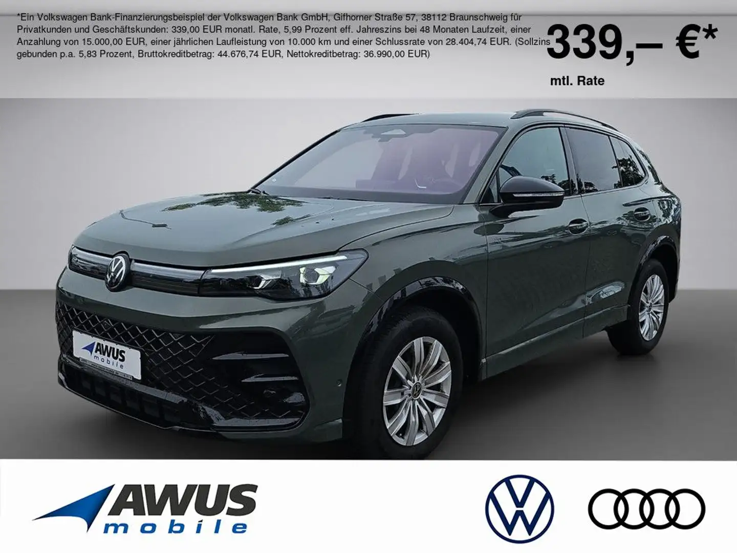 Volkswagen Tiguan 2.0TDI DSG 4Motion R-Line AHK Grün - 1