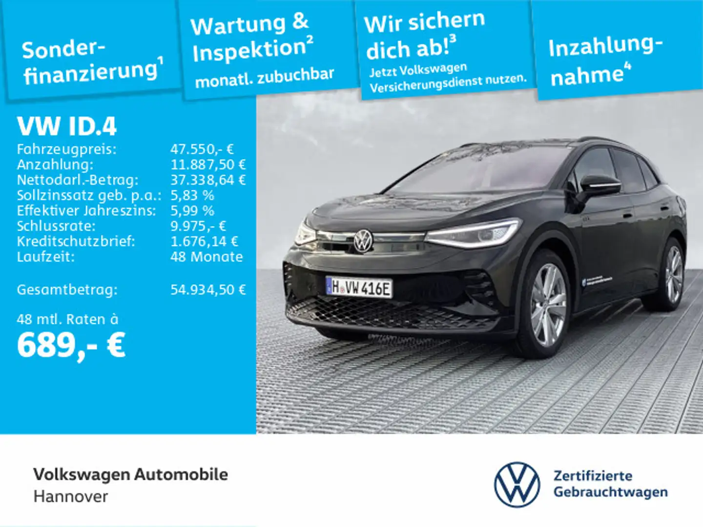 Volkswagen ID.4 GTX Navi DCC Panoramadach AHK IQ.LIGHT Harm Schwarz - 1
